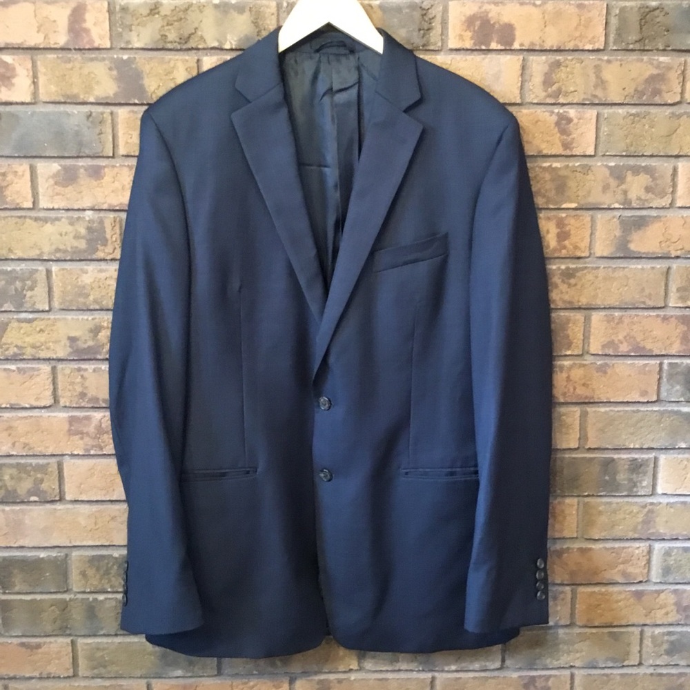 EUC Ralph Lauren Men’s SZ 44L Navy Blazer Sports Coat Single Breasted 100% Wool